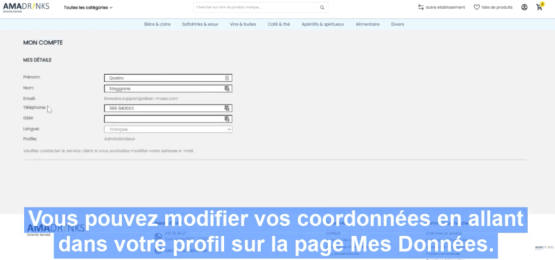 Modifier mes coordonnées